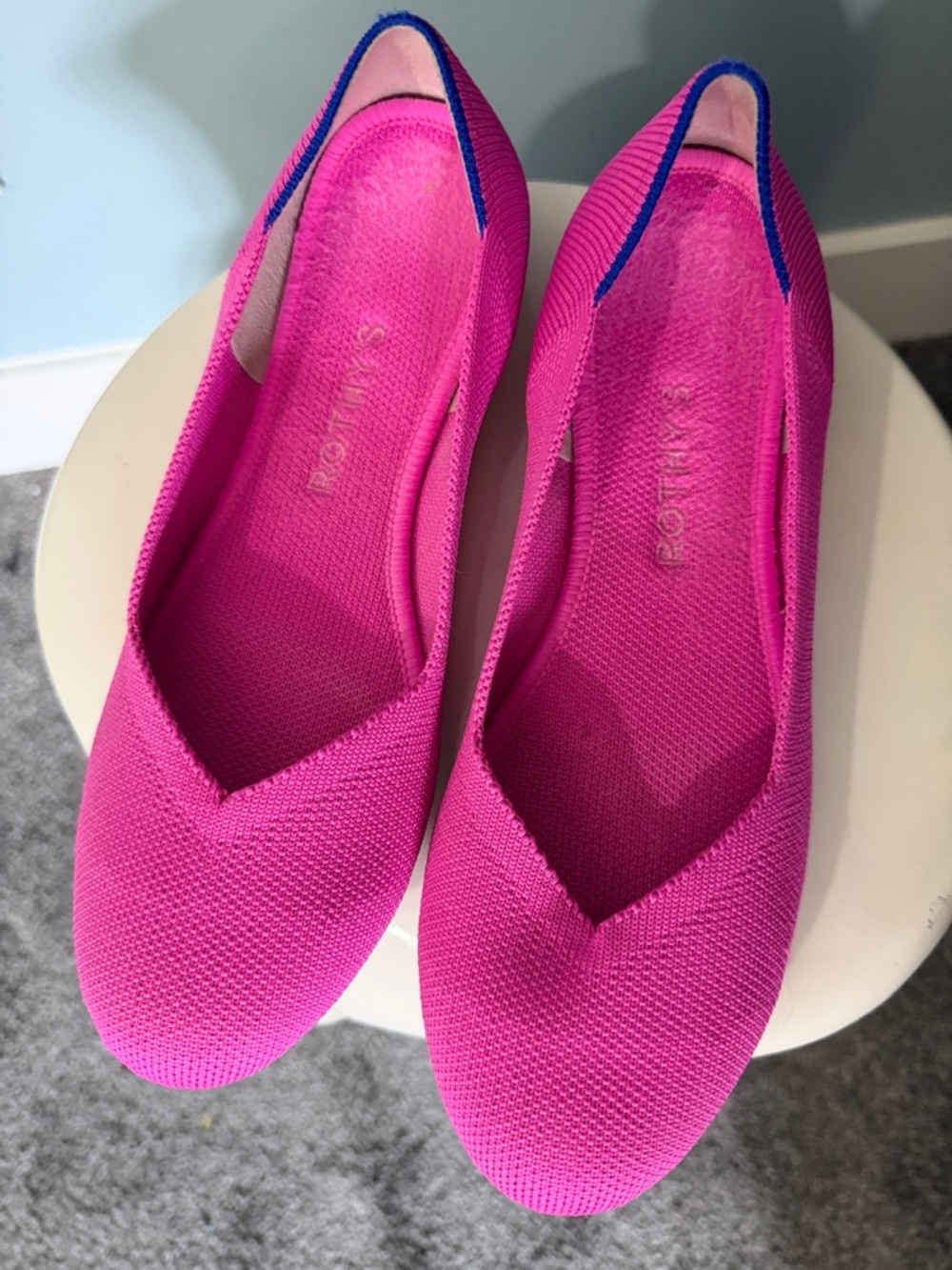 Rothy’s The Point Hot Pink Knit Flat Size 7 - Picture 2 of 4